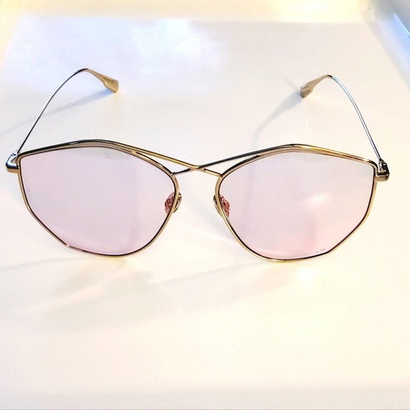 DIOR "STELLAIRE4" ROSE GOLD/PINK 59MM GEOMETRIC SUNGLASSES đź•¶ - Picture 3 of 9